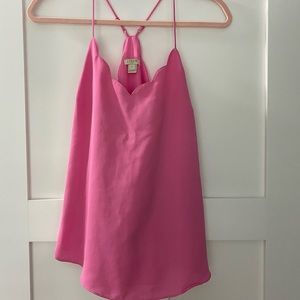 Jcrew hot pink scalloped tank top